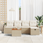 Casa si Gradina - Gradina si terasa - Mobilier exterior - Canapele si fotolii gradina - Set de canapea de gradina , 6 piese, cu perne, bej, ratan poly - Infinity.ro