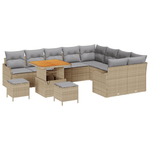 Casa si Gradina - Gradina si terasa - Mobilier exterior - Canapele si fotolii gradina - Set de Sofa de Gradina 12 Piese cu Perne Bej Ratan Polimer Acacia - Infinity.ro