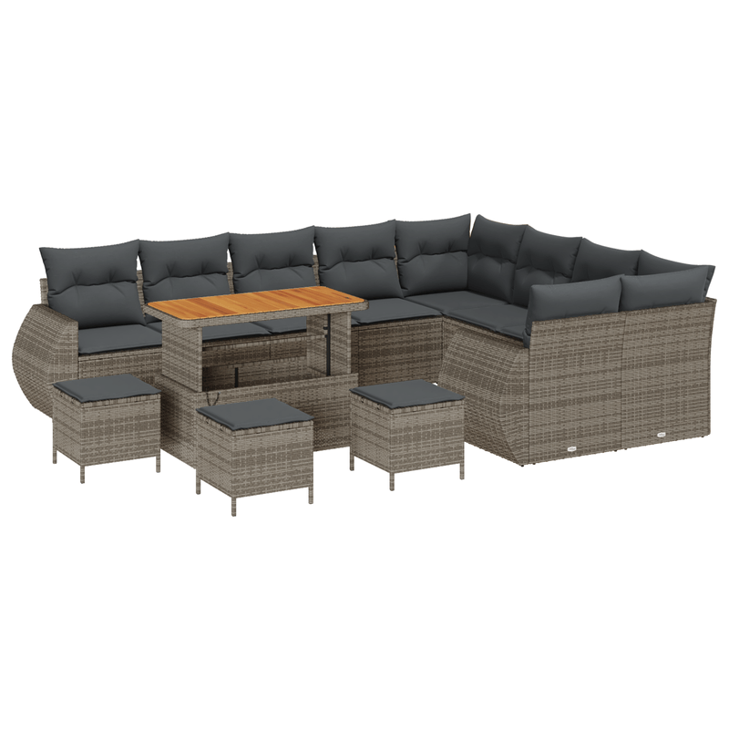 Casa si Gradina - Gradina si terasa - Mobilier exterior - Canapele si fotolii gradina - Set de sofa pentru gradina  cu perne gri din ratan polimer de 13 piese - Infinity.ro