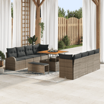 Casa si Gradina - Gradina si terasa - Mobilier exterior - Canapele si fotolii gradina - Set de 11 piese de sofa de gradina cu perne gri din poliratan acacia - Infinity.ro