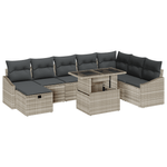 Casa si Gradina - Gradina si terasa - Mobilier exterior - Canapele si fotolii gradina - Set de 9 Piese Canapea pentru Gradina cu Perne Gri Ratan Sintetic - Infinity.ro