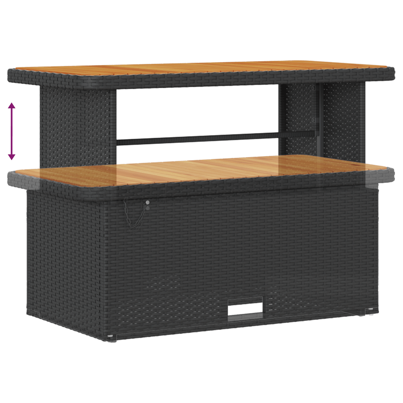 Casa si Gradina - Gradina si terasa - Mobilier exterior - Canapele si fotolii gradina - Set de 9 Piese pentru Gradina  cu Pernute Negru din Ratan Poliester si Acacia - Infinity.ro