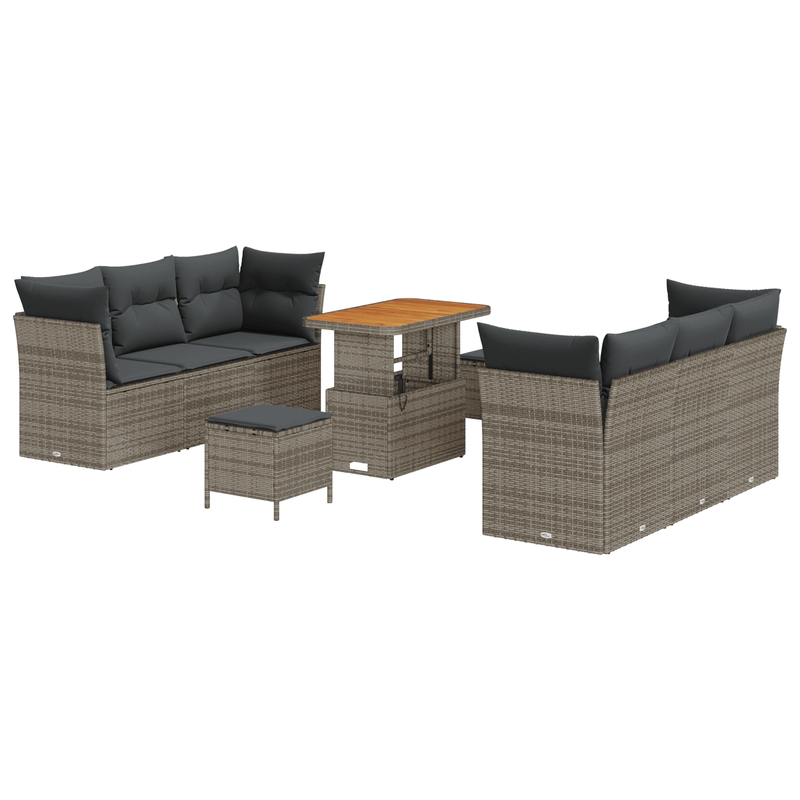 Casa si Gradina - Gradina si terasa - Mobilier exterior - Canapele si fotolii gradina - Set de fotolii pentru gradina  cu perne Gri din Ratan Acacia - Infinity.ro