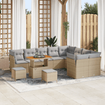 Casa si Gradina - Gradina si terasa - Mobilier exterior - Canapele si fotolii gradina - Set canapea gradina  12 piese cu perne Bej din ratan poliester acacia - Infinity.ro