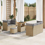 Casa si Gradina - Gradina si terasa - Mobilier exterior - Canapele si fotolii gradina - Set canapea de gradina cu 8 piese si perne bej din ratan sintetic - Infinity.ro