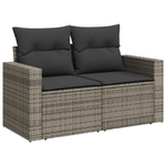 Casa si Gradina - Gradina si terasa - Mobilier exterior - Canapele si fotolii gradina - Set canapea gradina  8 piese cu perne gri poli ratan acacia - Infinity.ro