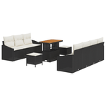 Casa si Gradina - Gradina si terasa - Mobilier exterior - Canapele si fotolii gradina - Set Canapea Gradina 10 Piese Negru Poliratan Acacia - Infinity.ro