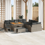 Casa si Gradina - Gradina si terasa - Mobilier exterior - Canapele si fotolii gradina - Set Canapea pentru Gradina din 13 Piese cu Pernute Gri Ratan Polimer Acacia - Infinity.ro