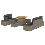 Casa si Gradina - Gradina si terasa - Mobilier exterior - Canapele si fotolii gradina - Set de Sofa de Gradina  cu Pernite Gri din Poliratan Acacia - Infinity.ro