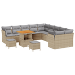 Casa si Gradina - Gradina si terasa - Mobilier exterior - Canapele si fotolii gradina - Set Canapea Gradina  13 Piese cu Pernite Bej Rattan Polimer Acacia - Infinity.ro