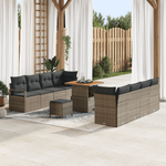 Casa si Gradina - Gradina si terasa - Mobilier exterior - Canapele si fotolii gradina - Set canapea gradina cu 11 piese cu perne gri din poliratan - Infinity.ro