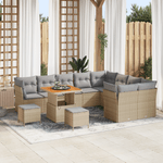Casa si Gradina - Gradina si terasa - Mobilier exterior - Canapele si fotolii gradina - Set de Canapea de Gradina  12 Piese cu Perne Bej Poliratan Acacia - Infinity.ro