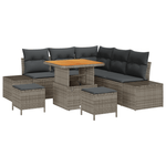 Casa si Gradina - Gradina si terasa - Mobilier exterior - Canapele si fotolii gradina - Set de soferi de gradina  8 piese cu perne gri din ratan poli acacia - Infinity.ro