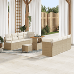 Casa si Gradina - Gradina si terasa - Mobilier exterior - Canapele si fotolii gradina - Set canapea gradina  11 piese cu perne Bej din poliratan Acacia - Infinity.ro
