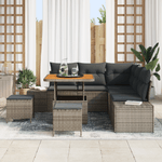Casa si Gradina - Gradina si terasa - Mobilier exterior - Canapele si fotolii gradina - Set de soferi de gradina  8 piese cu perne gri din ratan poli acacia - Infinity.ro