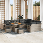 Casa si Gradina - Gradina si terasa - Mobilier exterior - Canapele si fotolii gradina - Set de Gradina  cu 12 Piese cu Perne Gri Rattan Acacia - Infinity.ro