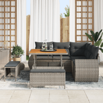 Casa si Gradina - Gradina si terasa - Mobilier exterior - Canapele si fotolii gradina - Set 8 piese canapele gradina cu perne gri ratan poli acacia - Infinity.ro