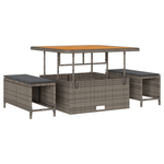 Casa si Gradina - Gradina si terasa - Mobilier exterior - Seturi mobila gradina - Set Sofa 9 Piese Gri Ratan Poliester Acacia cu Perne - Infinity.ro
