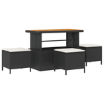 Casa si Gradina - Gradina si terasa - Mobilier exterior - Canapele si fotolii gradina - Set de Canapea de Gradina cu 9 Piese si Perne Ratan Negru Acacia - Infinity.ro