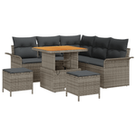 Casa si Gradina - Gradina si terasa - Mobilier exterior - Canapele si fotolii gradina - Set Sofa Gradina  cu 8 Piese si Perne Gri Poli Ratan Acacia - Infinity.ro