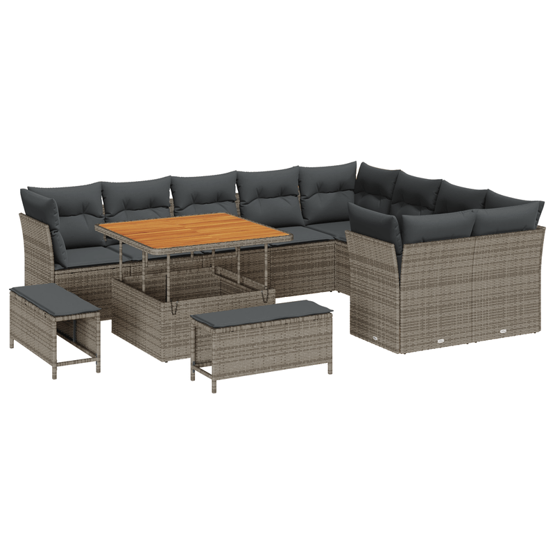 Casa si Gradina - Gradina si terasa - Mobilier exterior - Canapele si fotolii gradina - Set de canapele de gradina cu 12 piese cu perne gri - Infinity.ro