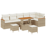 Casa si Gradina - Gradina si terasa - Mobilier exterior - Canapele si fotolii gradina - Set canapele gradina  cu 9 piese si perne din ratan polimer bej si acacia - Infinity.ro