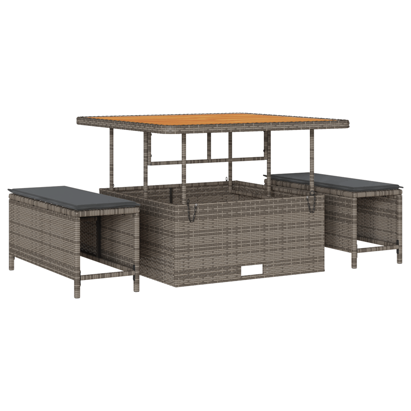Casa si Gradina - Gradina si terasa - Mobilier exterior - Canapele si fotolii gradina - Set canapea gradina  8 piese cu perne Gri Poliratan Acacia - Infinity.ro