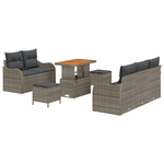 Casa si Gradina - Gradina si terasa - Mobilier exterior - Canapele si fotolii gradina - Set de Canapea pentru Gradina  din 8 Piese cu Perne Gri din Ratan - Infinity.ro
