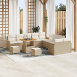 Casa si Gradina - Gradina si terasa - Mobilier exterior - Canapele si fotolii gradina - Set canapea de gradina  cu 13 piese si perne, bej, ratan acacia - Infinity.ro