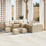 Casa si Gradina - Gradina si terasa - Mobilier exterior - Seturi mobila gradina - Set canapea  14 piese cu perne bej din ratan poli acacia - Infinity.ro