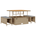 Casa si Gradina - Gradina si terasa - Mobilier exterior - Canapele si fotolii gradina - Set de Sofas pentru Gradina cu Perne Bej, Ratan Polimeric, Acacia, 8 Piese - Infinity.ro