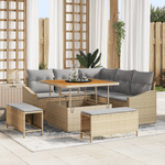 Casa si Gradina - Gradina si terasa - Mobilier exterior - Canapele si fotolii gradina - Set de canapea de gradina de 8 piese cu perne Bej Poliratan - Infinity.ro