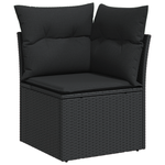 Casa si Gradina - Gradina si terasa - Mobilier exterior - Canapele si fotolii gradina - Set de Sofa pentru Gradina  8 Piese cu Perne Negru Ratan Sintetic Acacia - Infinity.ro