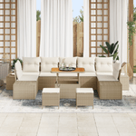 Casa si Gradina - Gradina si terasa - Mobilier exterior - Canapele si fotolii gradina - Set canapele gradina  cu perne Bej Ratan Poliester Acacia - Infinity.ro