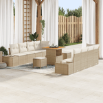 Casa si Gradina - Gradina si terasa - Mobilier exterior - Canapele si fotolii gradina - Set de sofa de gradina cu 11 piese si perne Bej Poliratan Acacia - Infinity.ro