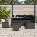 Casa si Gradina - Gradina si terasa - Mobilier exterior - Canapele si fotolii gradina - Set de Sofa pentru Gradina  cu 8 Piese cu Pernite Negru Poliratan Acacia - Infinity.ro