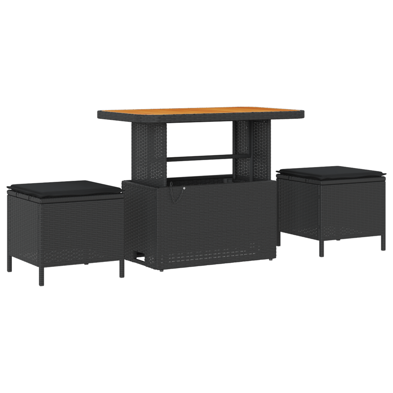 Casa si Gradina - Gradina si terasa - Mobilier exterior - Canapele si fotolii gradina - Set de Sofa pentru Gradina  cu 8 Piese cu Pernite Negru Poliratan Acacia - Infinity.ro