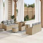 Casa si Gradina - Gradina si terasa - Mobilier exterior - Canapele si fotolii gradina - Set canapea gradina  cu perne bej Poliratan Acacia - Infinity.ro