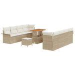 Casa si Gradina - Gradina si terasa - Mobilier exterior - Canapele si fotolii gradina - Set de Canapea de Gradina  cu 11 Piese cu Perne Bej Ratan Poli Acacia - Infinity.ro