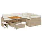 Casa si Gradina - Gradina si terasa - Mobilier exterior - Seturi mobila gradina - Set canapele  12 piese cu perne bej ratan poliester - Infinity.ro