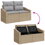 Casa si Gradina - Gradina si terasa - Mobilier exterior - Canapele si fotolii gradina - Set de sofa de gradina  9 piese cu perne Bej Poliratan Acacia - Infinity.ro