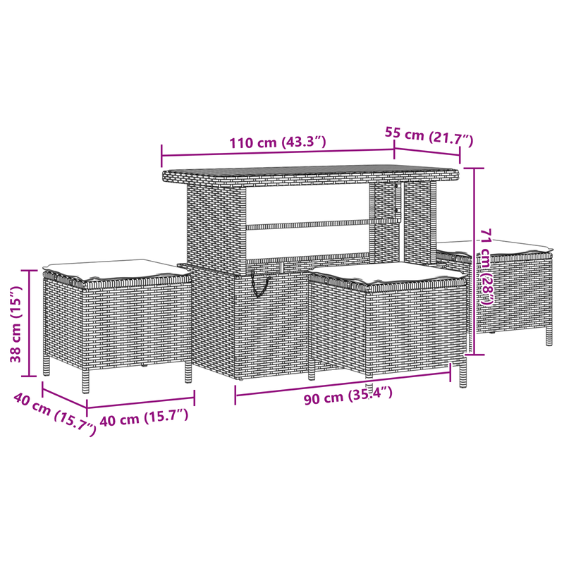 Casa si Gradina - Gradina si terasa - Mobilier exterior - Canapele si fotolii gradina - Set de sofa de gradina  9 piese cu perne Bej Poliratan Acacia - Infinity.ro