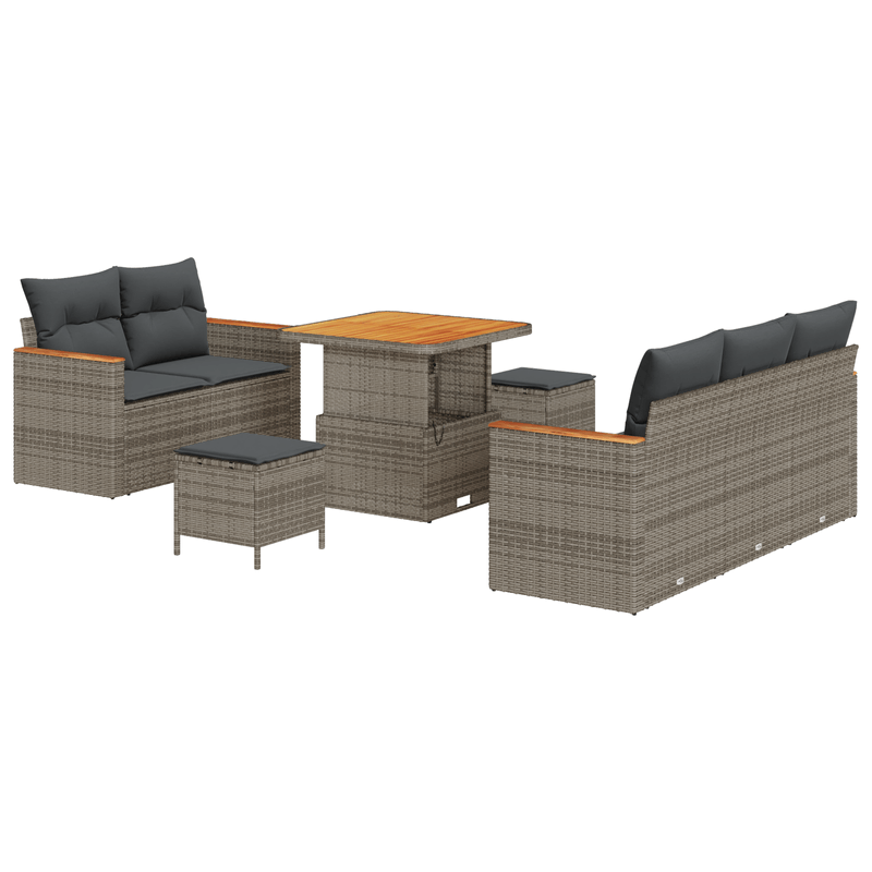 Casa si Gradina - Gradina si terasa - Mobilier exterior - Canapele si fotolii gradina - Set de canapea de gradina  cu 8 piese cu perne gri din ratan poli - Infinity.ro