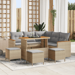 Casa si Gradina - Gradina si terasa - Mobilier exterior - Canapele si fotolii gradina - Set de canapea de gradina  cu perne bej din ratan poli - Infinity.ro
