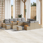 Casa si Gradina - Gradina si terasa - Mobilier exterior - Canapele si fotolii gradina - Set de gradina 13 piese cu perne bej poliratan acacia - Infinity.ro