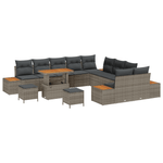 Casa si Gradina - Gradina si terasa - Mobilier exterior - Canapele si fotolii gradina - Set de Sofa pentru Gradina 13 Piese cu Perne Gri Poliratan Acacia - Infinity.ro