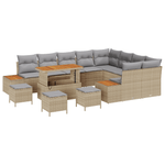 Casa si Gradina - Gradina si terasa - Mobilier exterior - Canapele si fotolii gradina - Set Canapea Gradina  13 Piese Bej Ratan Poly - Infinity.ro
