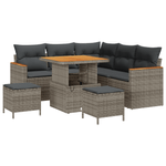 Casa si Gradina - Gradina si terasa - Mobilier exterior - Canapele si fotolii gradina - Set Canapea Gradina cu Pernute 8 Piese Gri Ratan Polimer Acacia - Infinity.ro