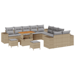 Casa si Gradina - Gradina si terasa - Mobilier exterior - Canapele si fotolii gradina - Set canapea de gradina din 13 piese cu perne bej din ratan poli acacia - Infinity.ro