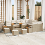 Casa si Gradina - Gradina si terasa - Mobilier exterior - Canapele si fotolii gradina - Set de Sofa pentru Gradina  de 13 Piese cu Pernute Bej Ratan Poli Acacia - Infinity.ro